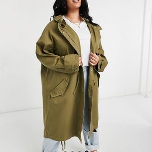 ASOS curve khaki 3/4 length coat